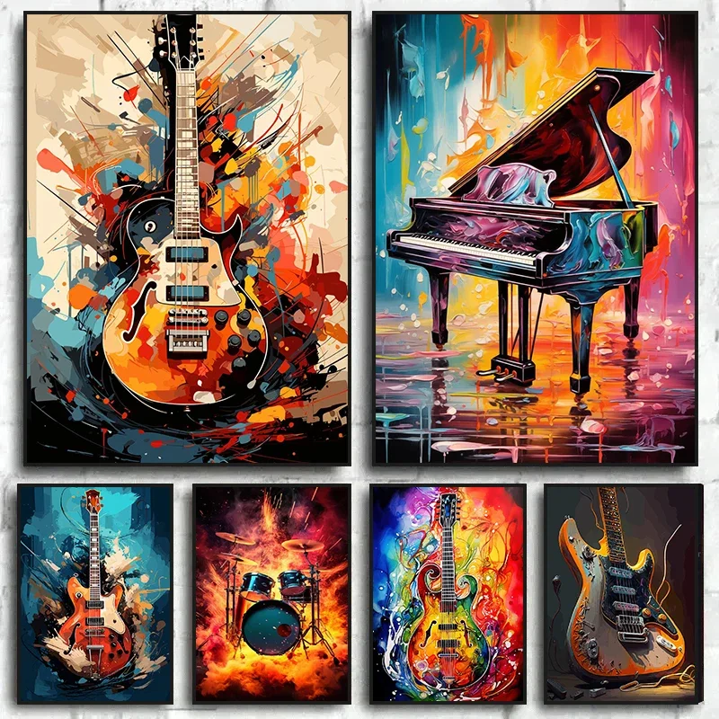 2026 Abstract Colorful Art Mus - Picture Of Musical Instrument 评论和价格